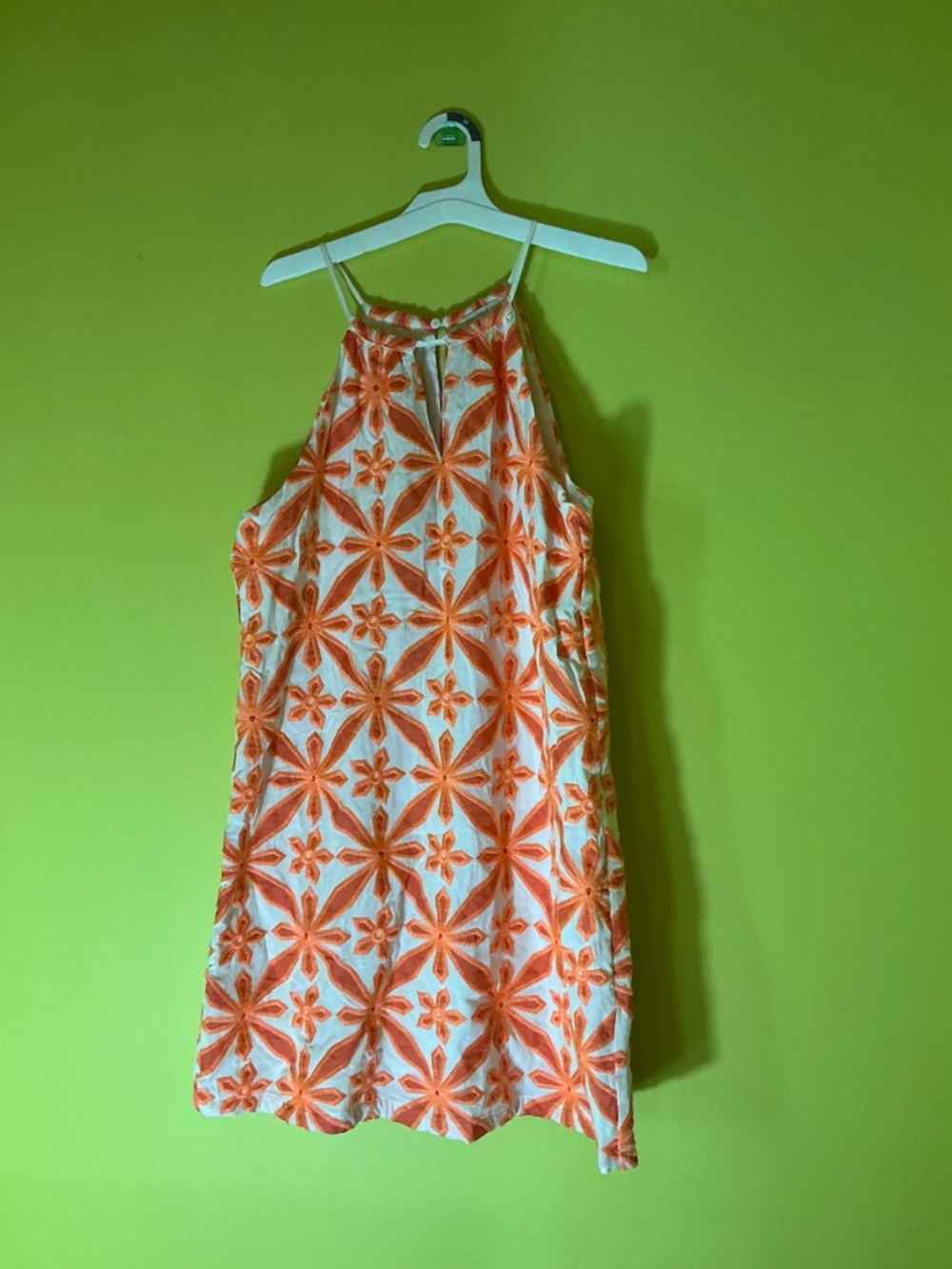 Skies Are Blue White halter dress with Orange Embroidery - Picture 7 of 7